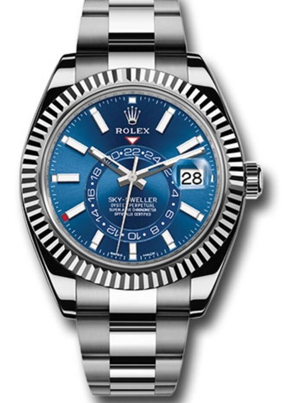 Rolex Sky-Dweller 326934 Silver Oyster Bracelet with Silver Bezel